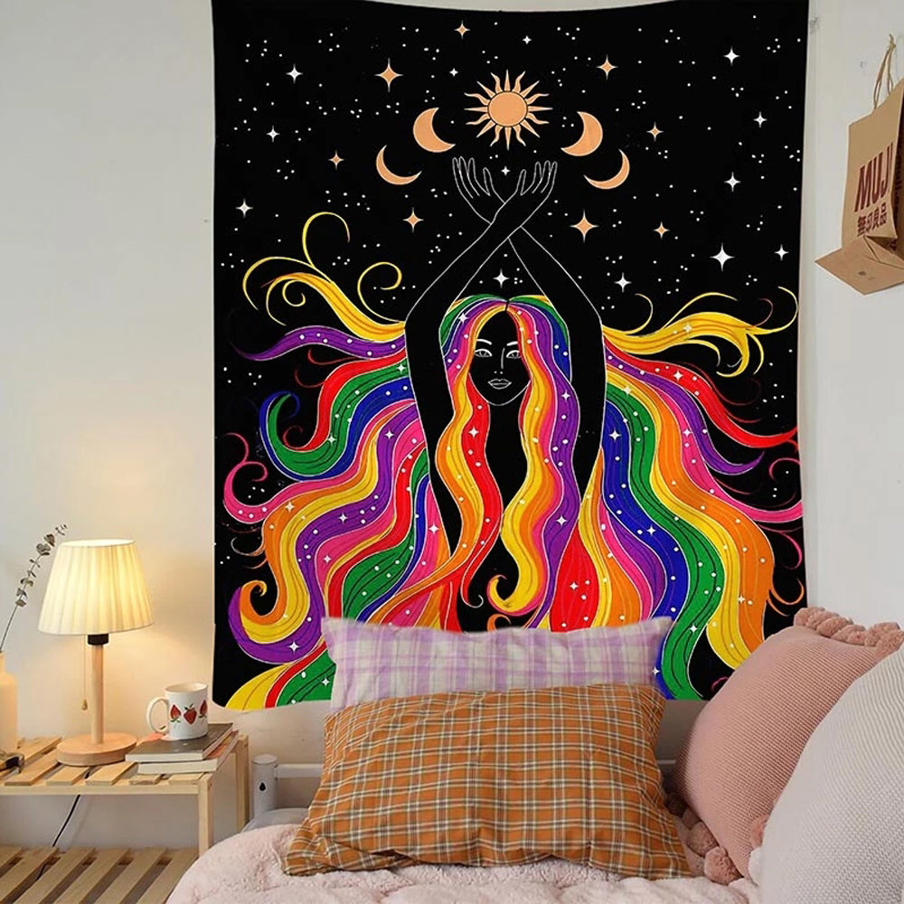 Bohemian Mandala Moon Lace Wall Tapestry Home Decor