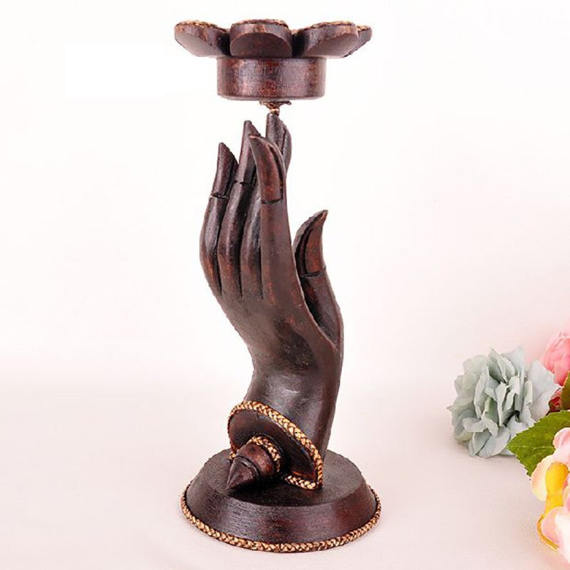 Solid Wood Aroma Candlestick Dinner Decor