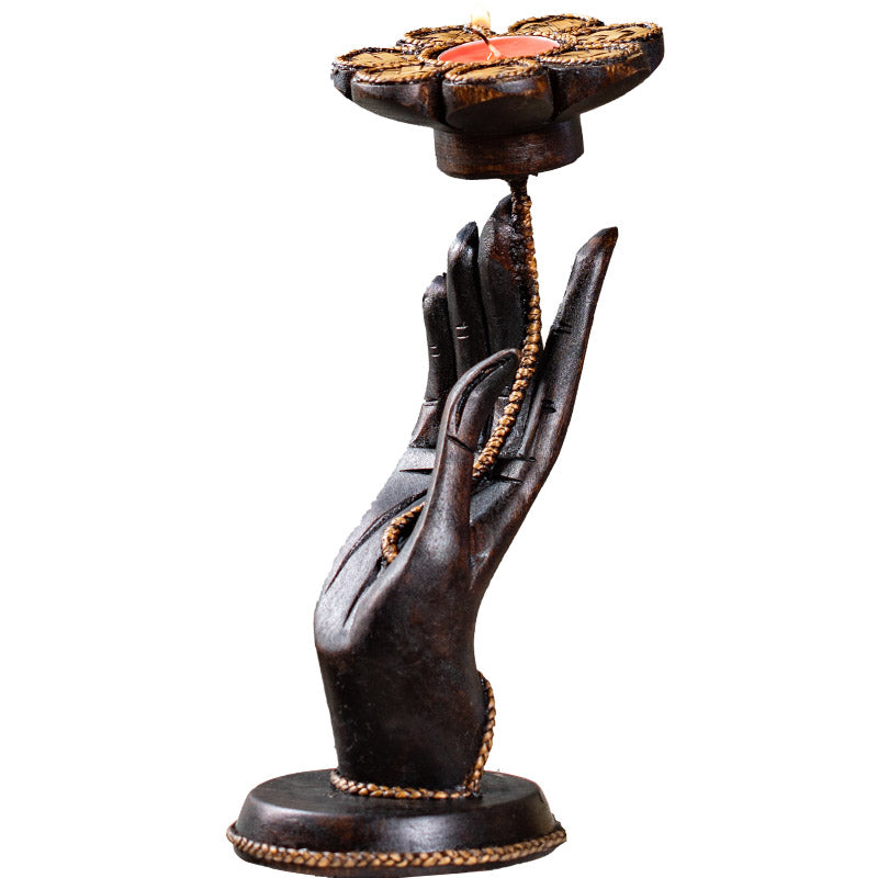Solid Wood Aroma Candlestick Dinner Decor