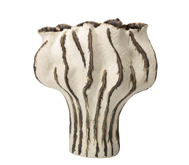 Hand-painted Stripes Ceramic Vase Wide Mouth