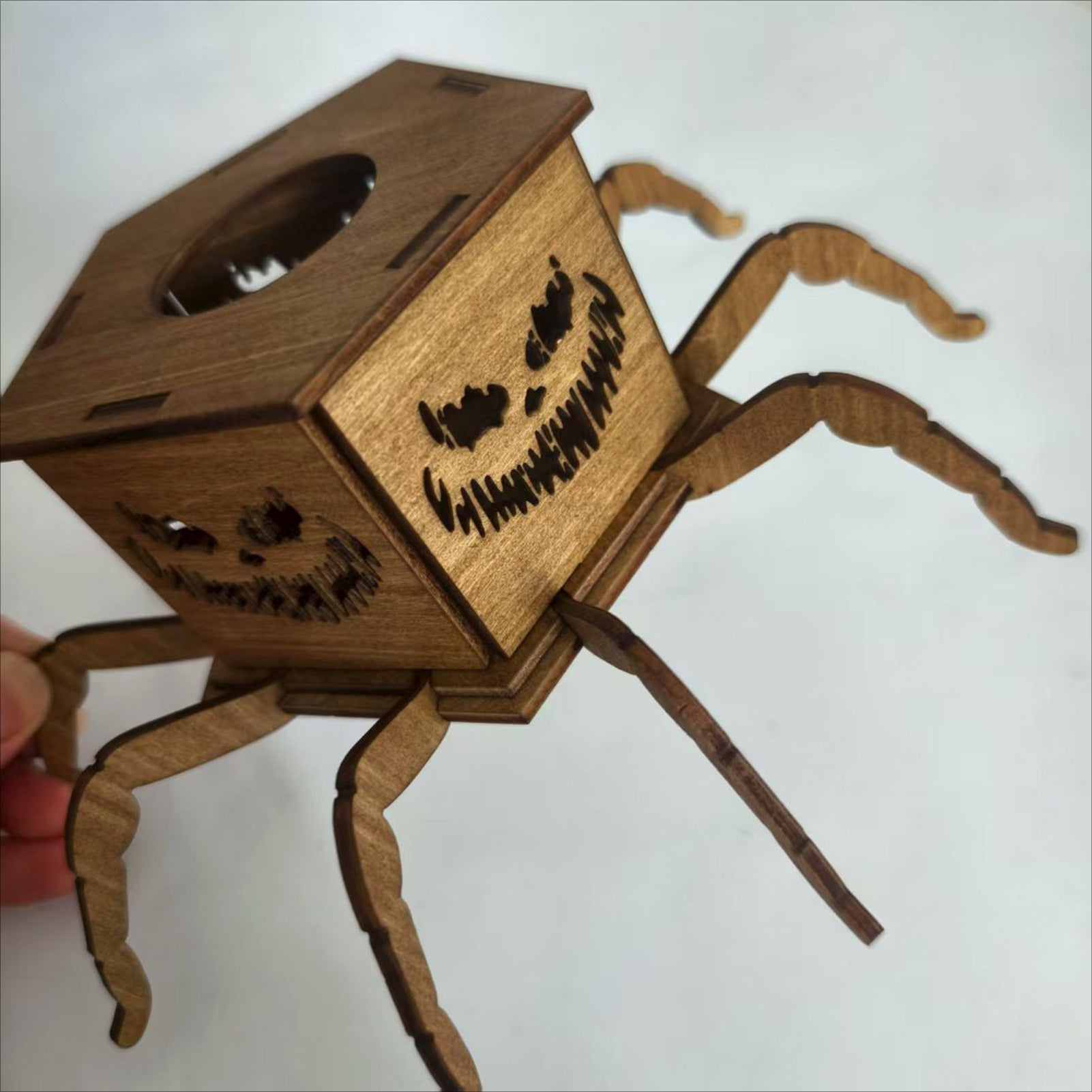 Spider Wooden Candle Holder