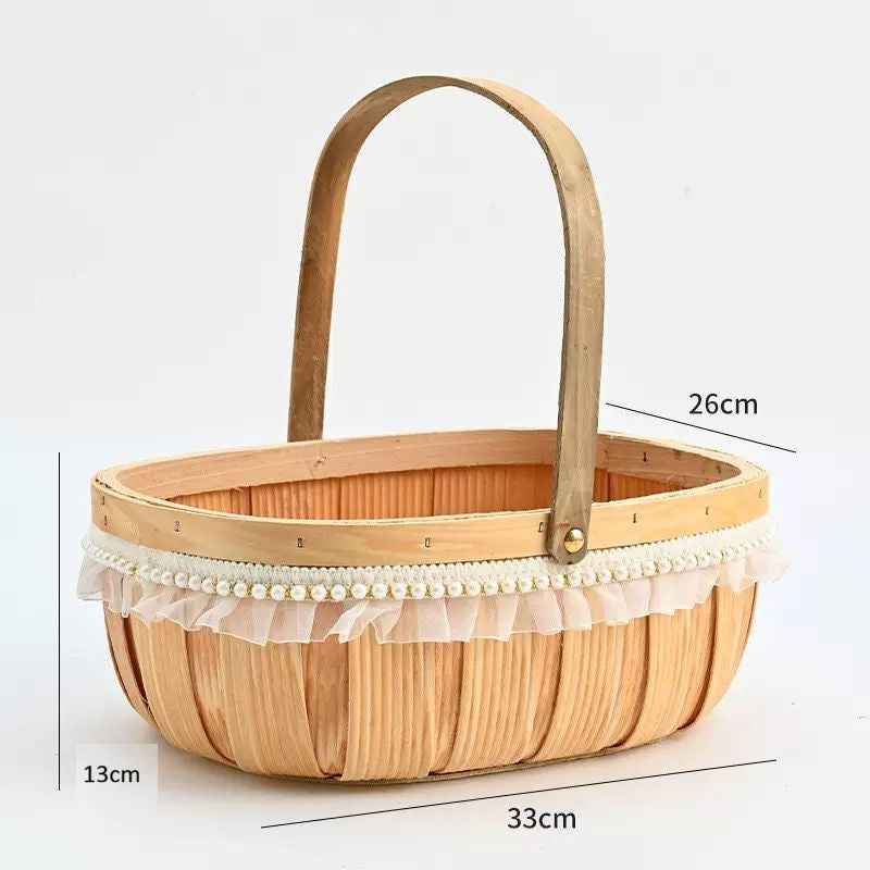 Handmade Rattan Wicker Fruit Flower Storage Basket