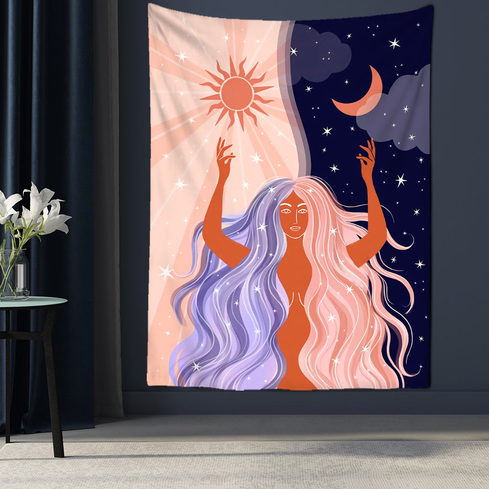Bohemian Mandala Moon Lace Wall Tapestry Home Decor