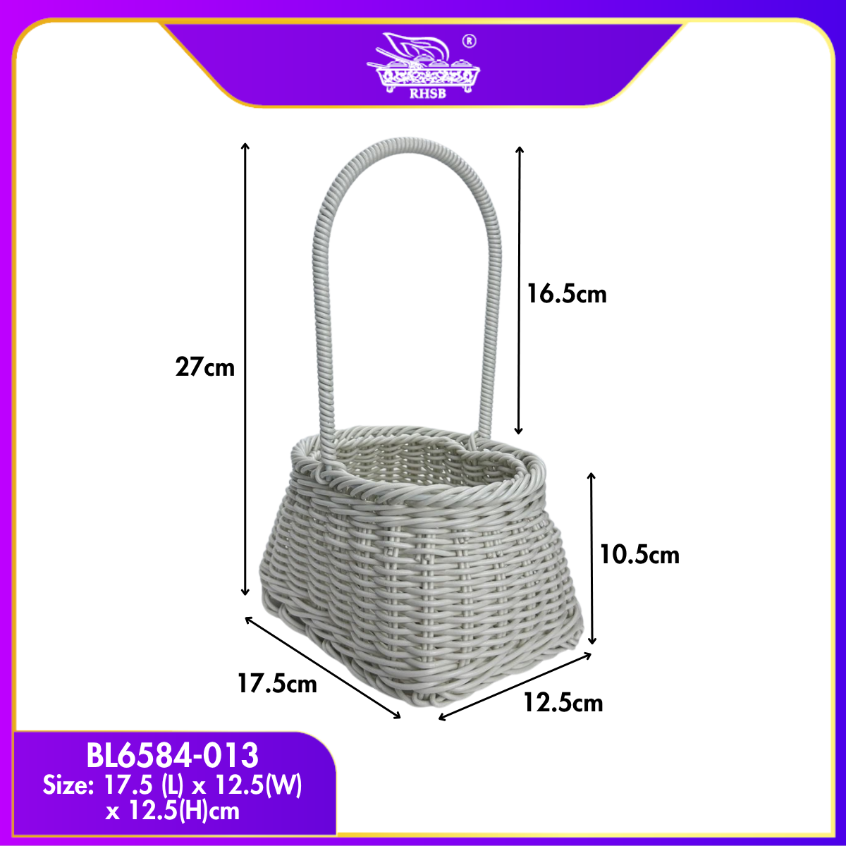 Boho Rattan Floral Gift Storage Decor Basket Pot
