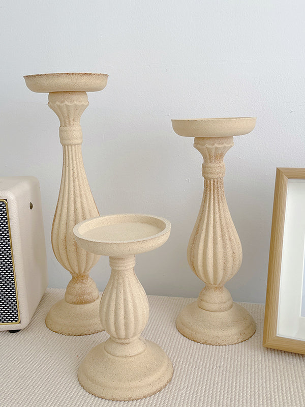 Nordic Style Roman Column Wooden Candle Holder