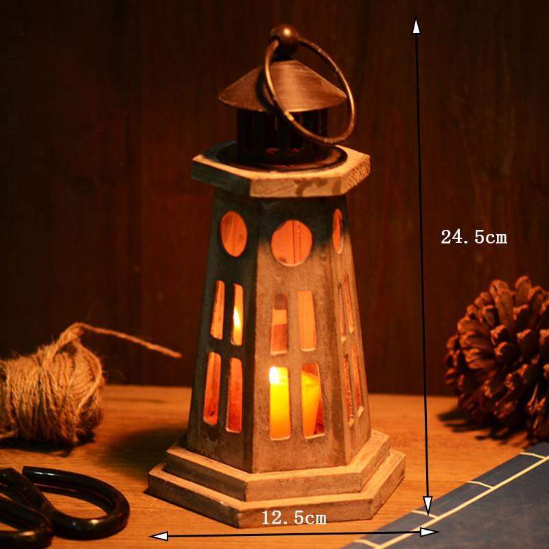 Retro Nordic Wood Candle Holder
