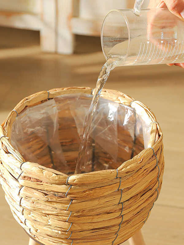 Nordic Wicker Grass Plant Basket Balcony Decor Ornament