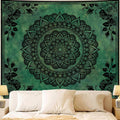 Boho Mandala Green Floral Wall Tapestry Bedroom Decor