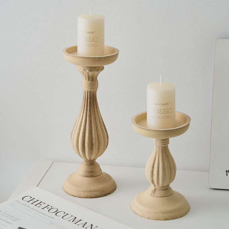 Vintage Nordic Style Wooden Candle Holder