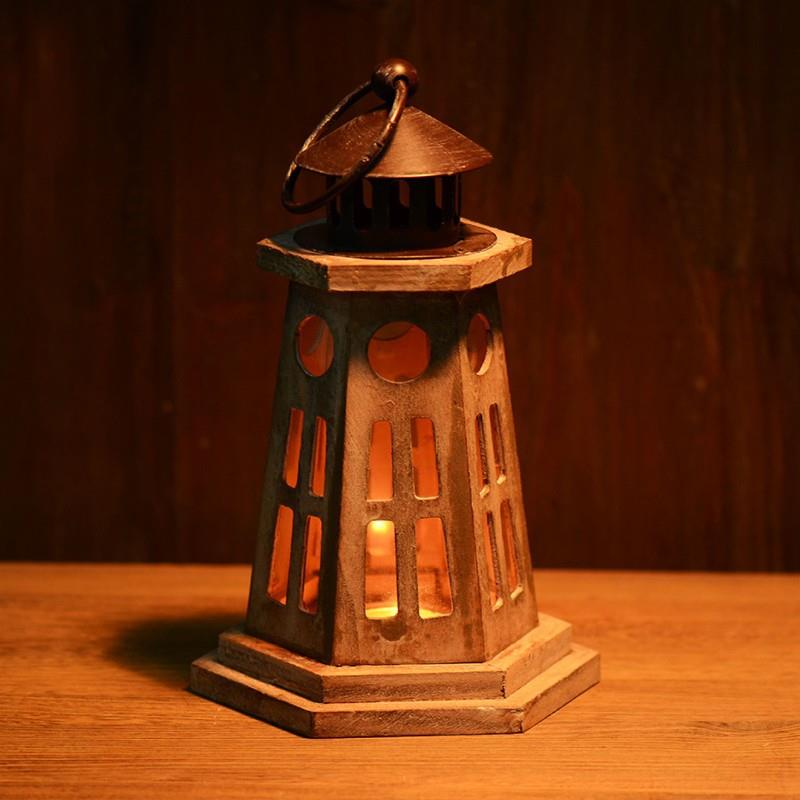 Retro Nordic Wood Candle Holder