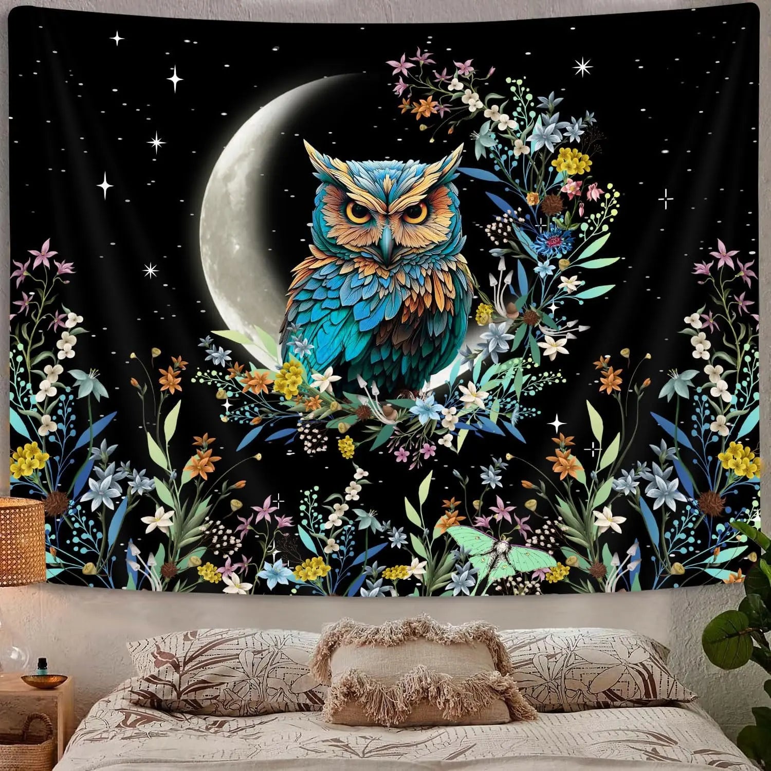 Boho Butterfly Floral Vintage Wall Tapestry Bedroom Decor
