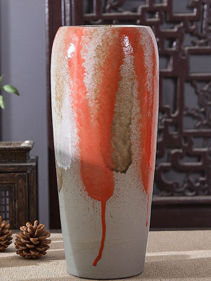 Red Festive Ceramic Vase