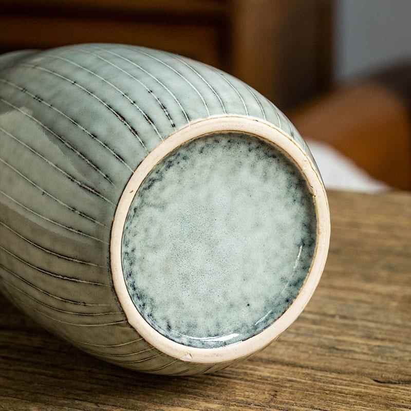 Retro Ceramic Wide Belly Flower Vase