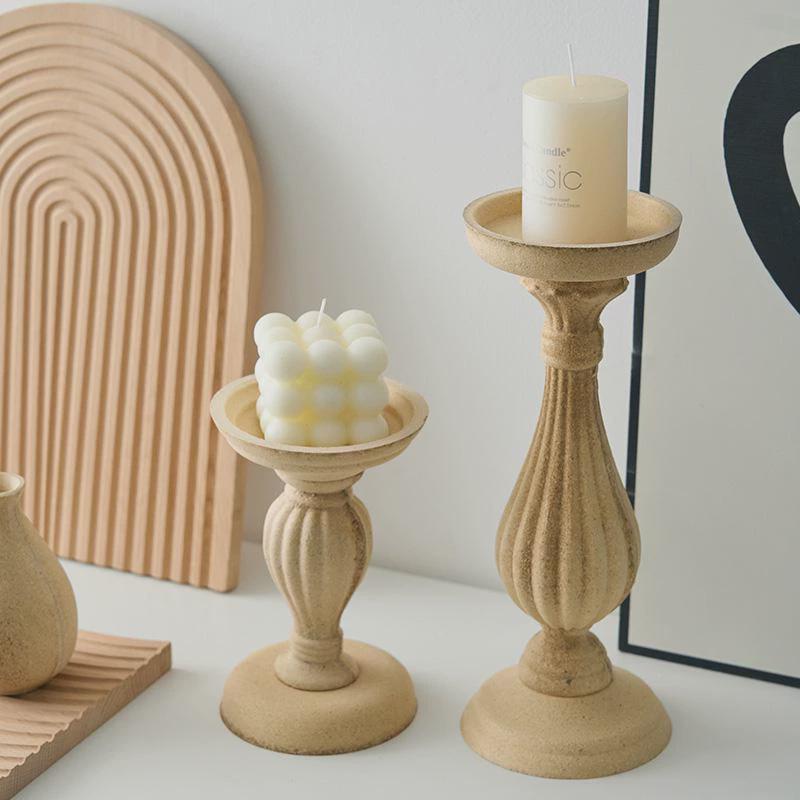 Vintage Nordic Style Wooden Candle Holder