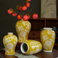 Yellow Ceramic Sunflower Vase Hydroponic Home Decorative Accessories New Chinese Style High End Feeling Living Room Decorations
