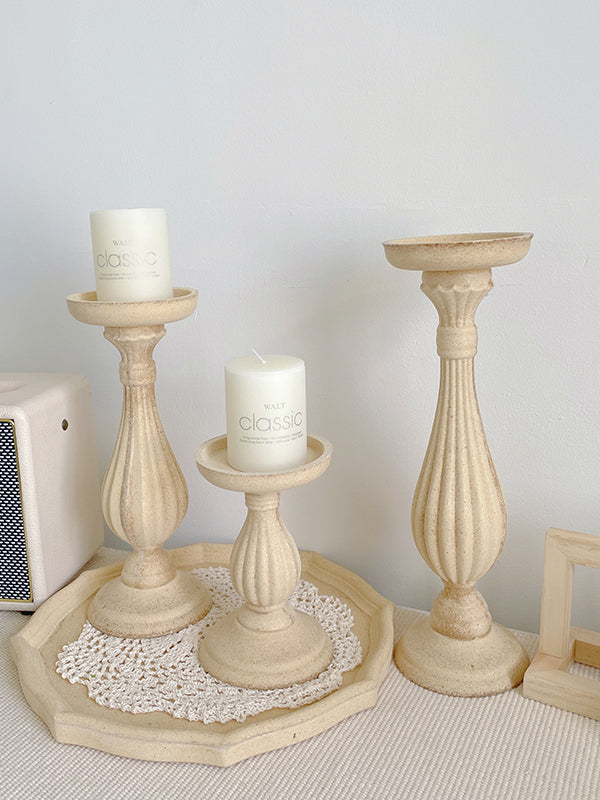 Nordic Style Roman Column Wooden Candle Holder