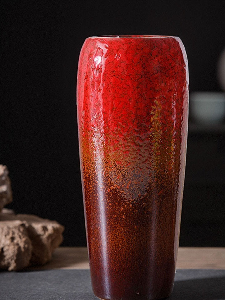 Red Festive Ceramic Vase