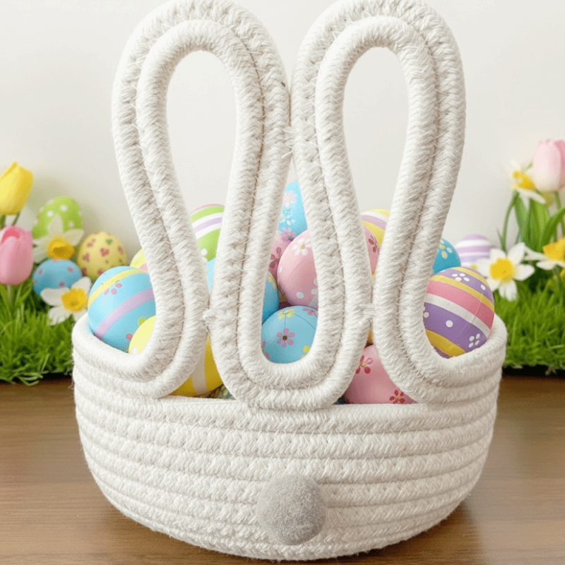 Cute Cotton Rabbit Easter Snack Desk Storage Basket