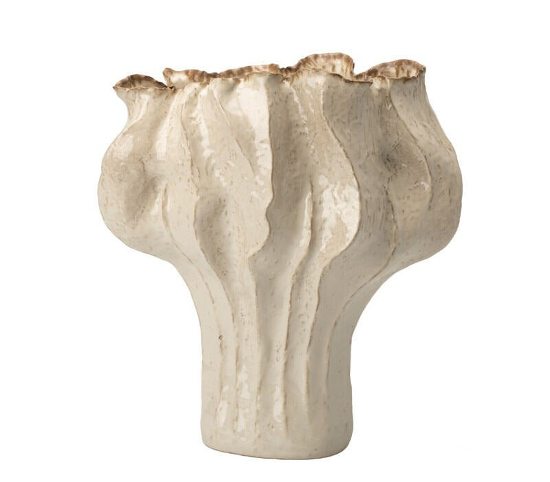 Hand-painted Stripes Ceramic Vase Wide Mouth