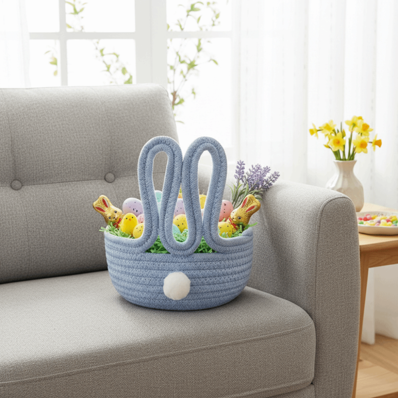 Cute Cotton Rabbit Easter Snack Desk Storage Basket