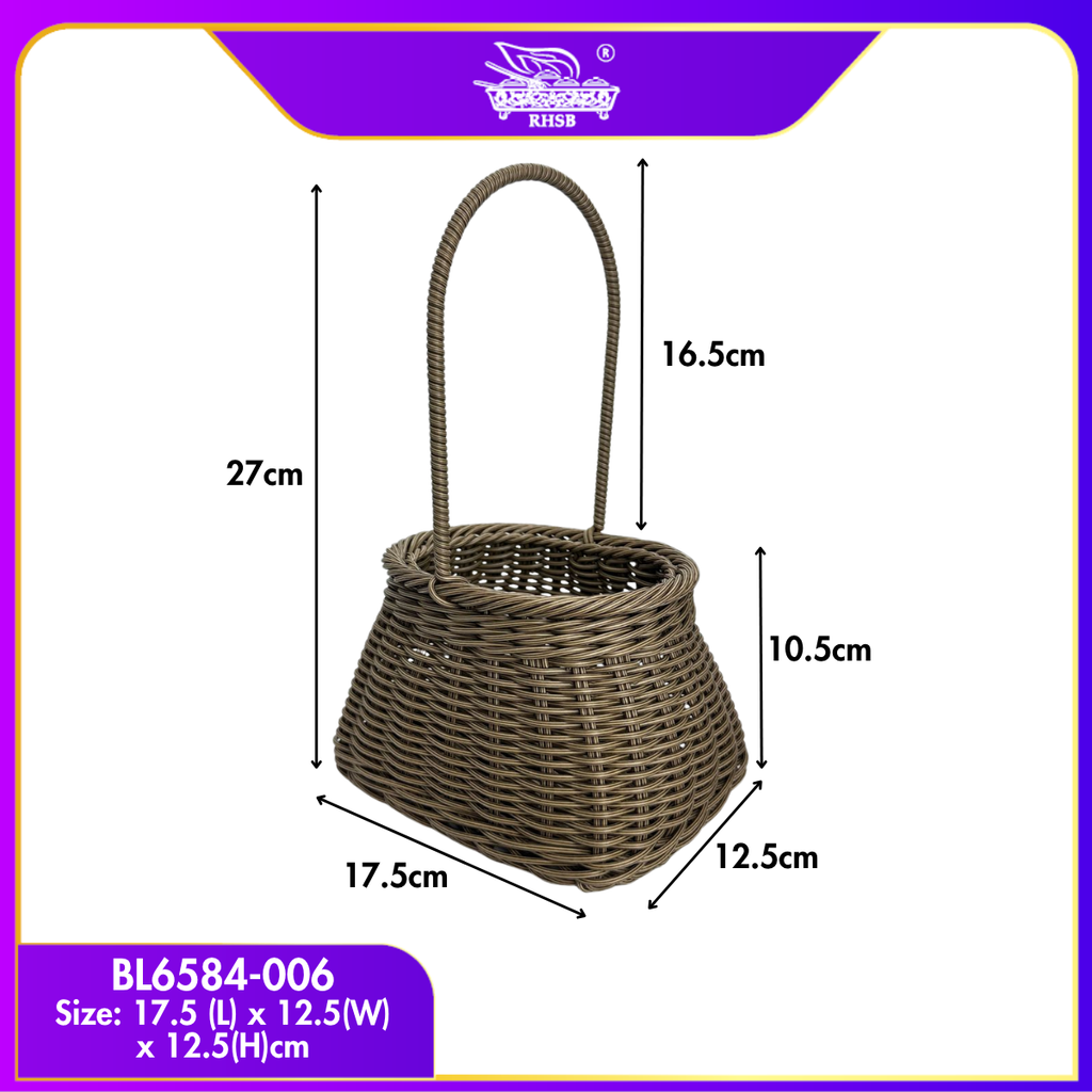 Boho Rattan Floral Gift Storage Decor Basket Pot