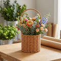 Handwoven Rattan Storage Basket Home Shelf Decor