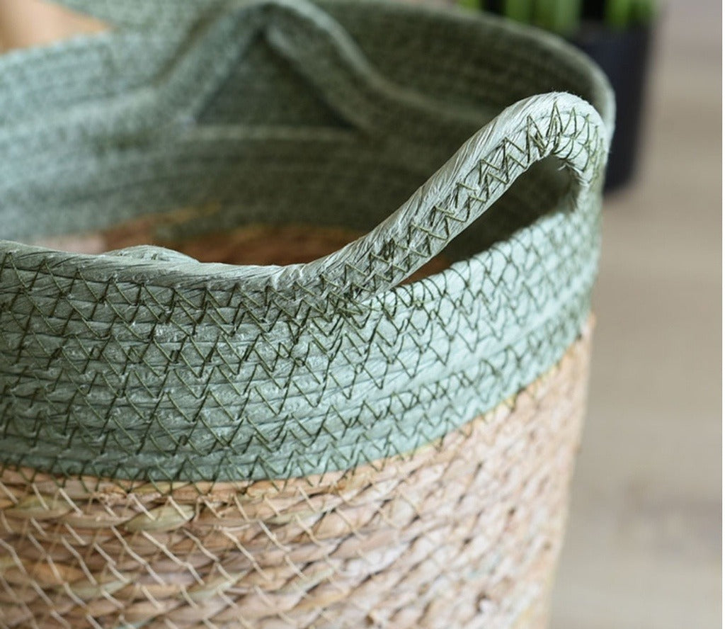 Woven Rattan Seagrass Home Garden Storage Flower Baskets
