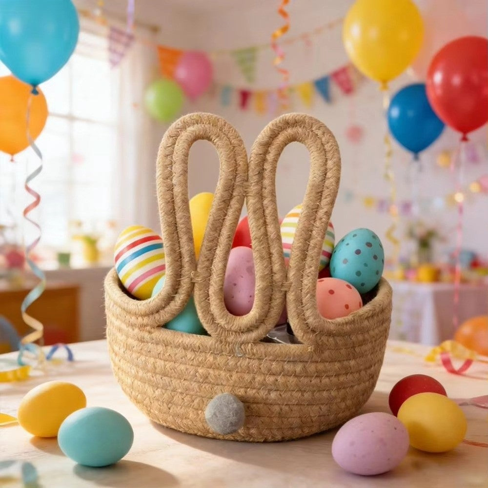 Cute Cotton Rabbit Easter Snack Desk Storage Basket