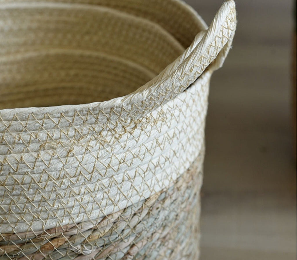 Woven Rattan Seagrass Home Garden Storage Flower Baskets