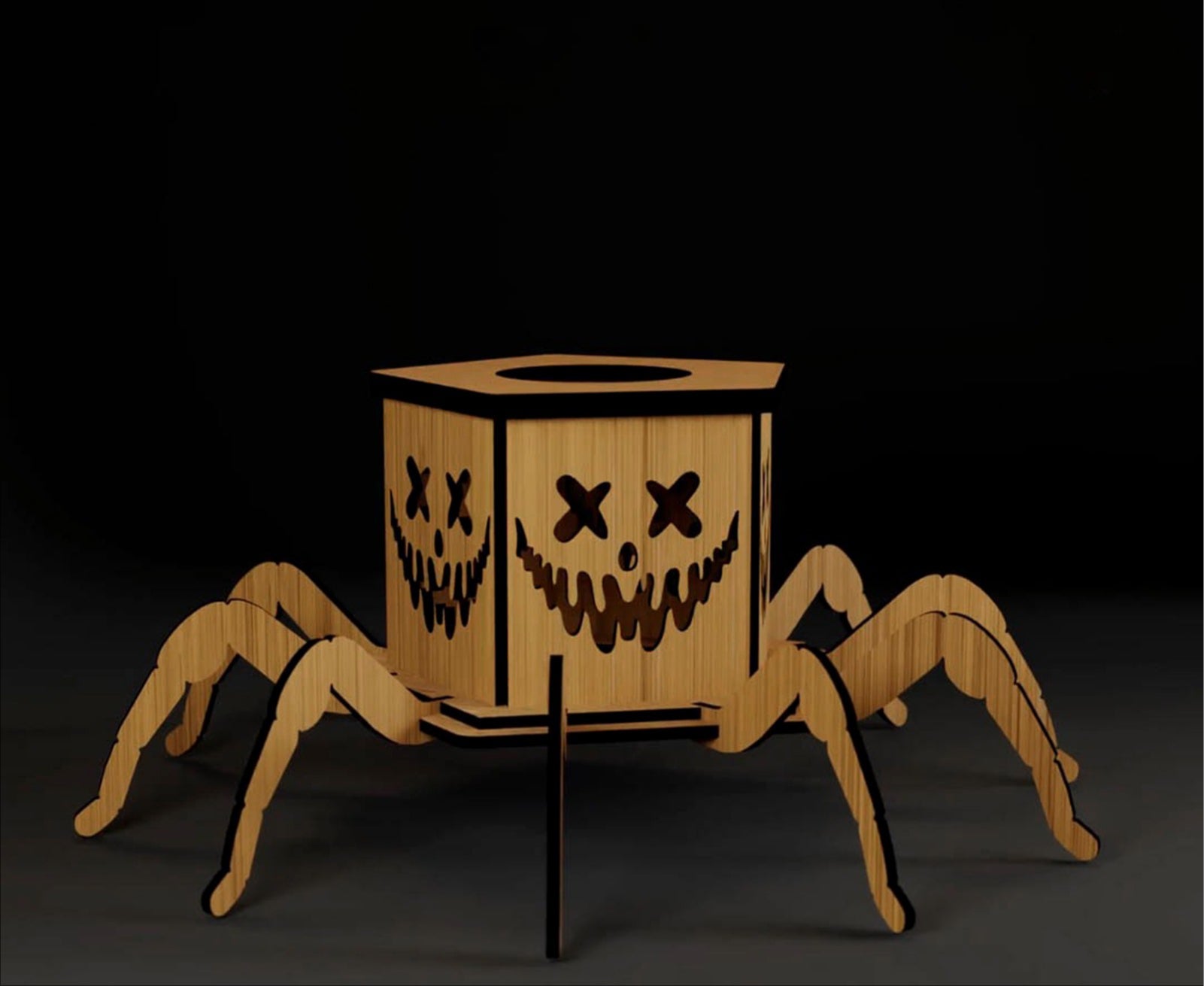 Spider Wooden Candle Holder